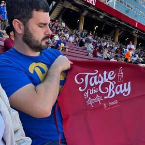 NIB! Stanford Athletics “Taste of the Bay” Red Apron Coca-Cola | Cardinal Red